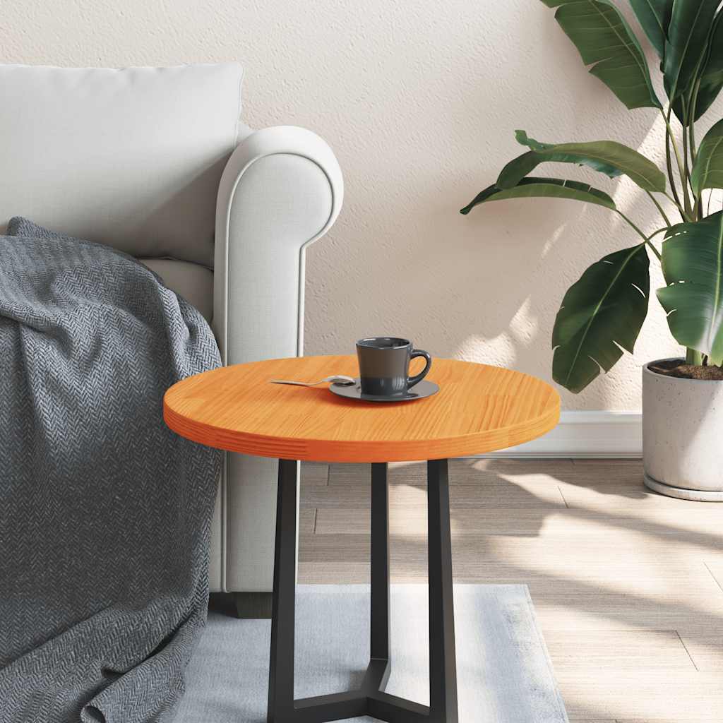 Tafelblad rond Ø50x2,5 cm massief grenenhout wasbruin is nu te koop bij PeponiXL, paradijselijk wonen!