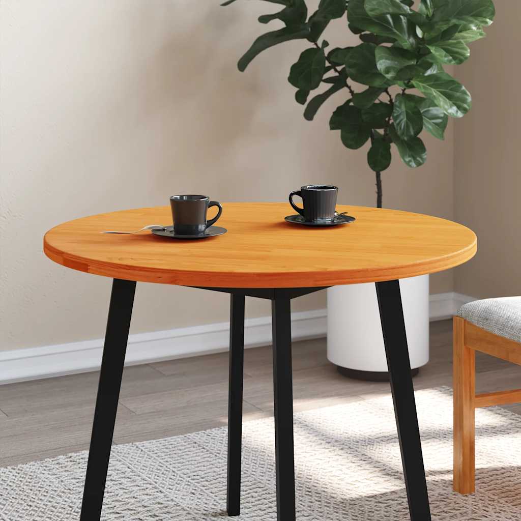 Tafelblad rond Ø80x2,5 cm massief grenenhout wasbruin is nu te koop bij PeponiXL, paradijselijk wonen!