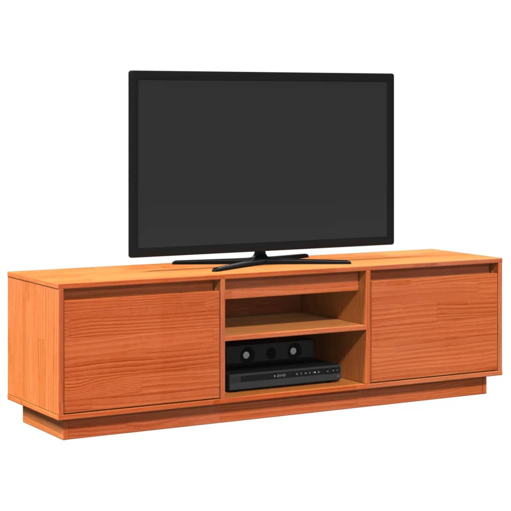 Tv-meubel 140x35x40 cm massief grenenhout wasbruin is nu te koop bij PeponiXL, paradijselijk wonen!