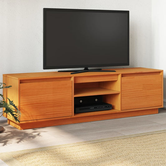 Tv-meubel 140x35x40 cm massief grenenhout wasbruin is nu te koop bij PeponiXL, paradijselijk wonen!