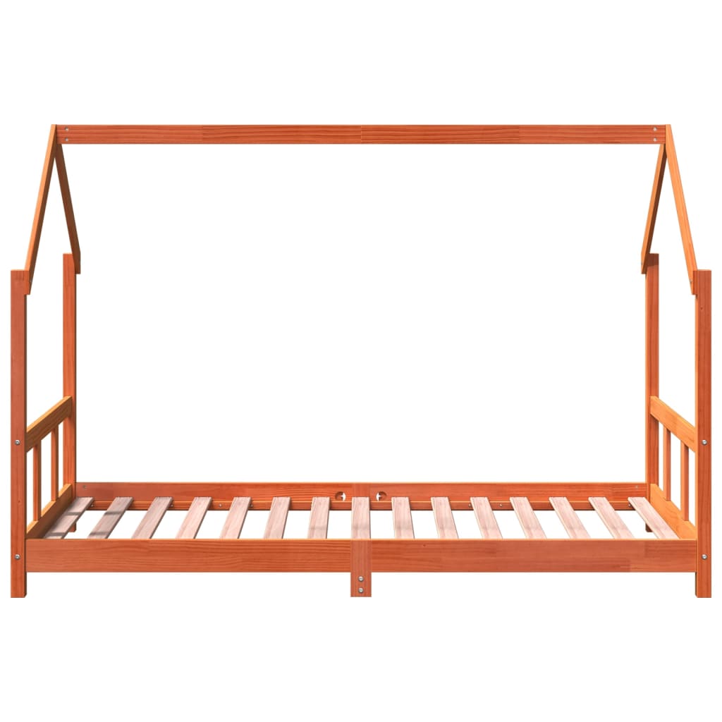 Kinderbedframe massief grenenhout wasbruin 90x190 cm is nu te koop bij PeponiXL, paradijselijk wonen!