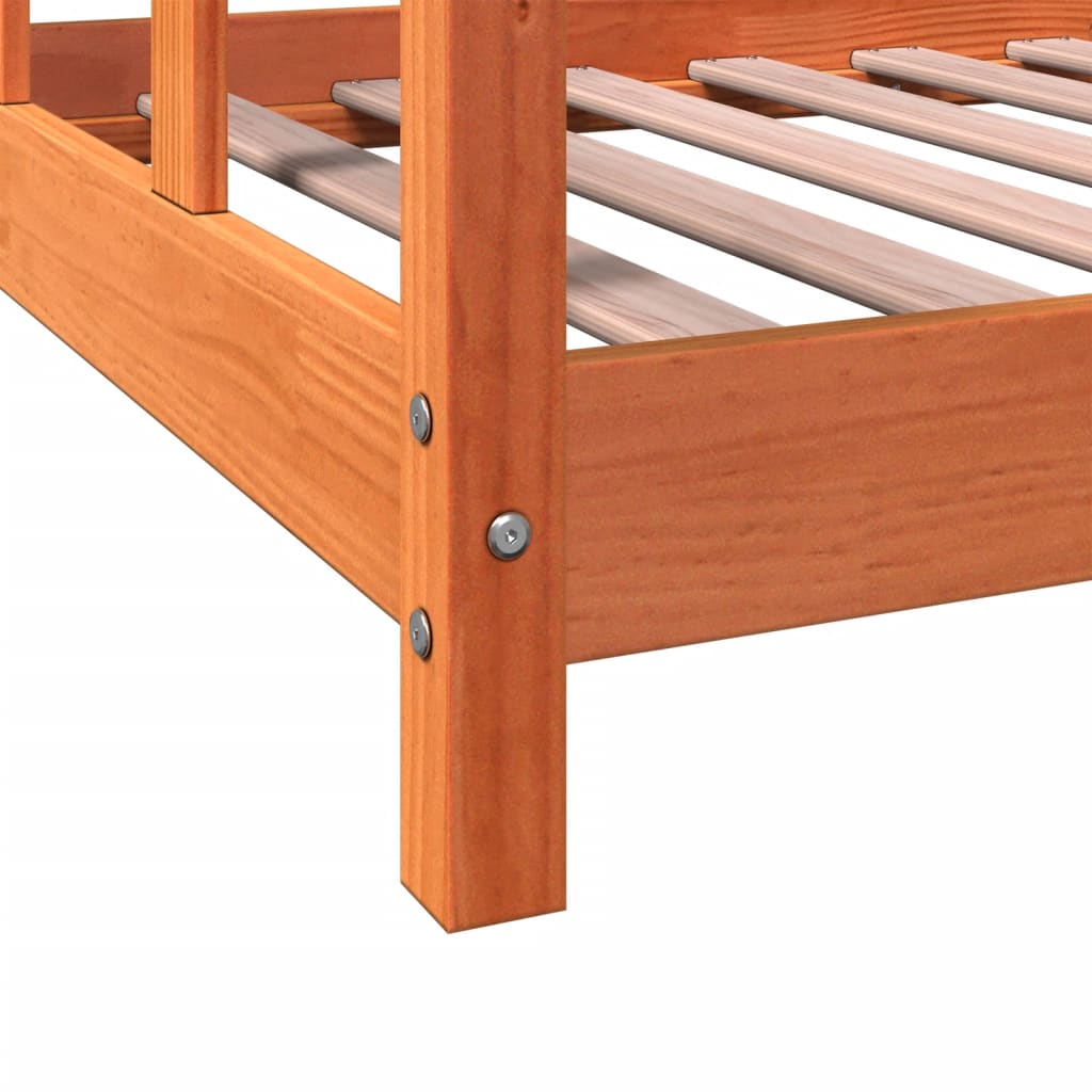 Kinderbedframe massief grenenhout wasbruin 90x190 cm is nu te koop bij PeponiXL, paradijselijk wonen!