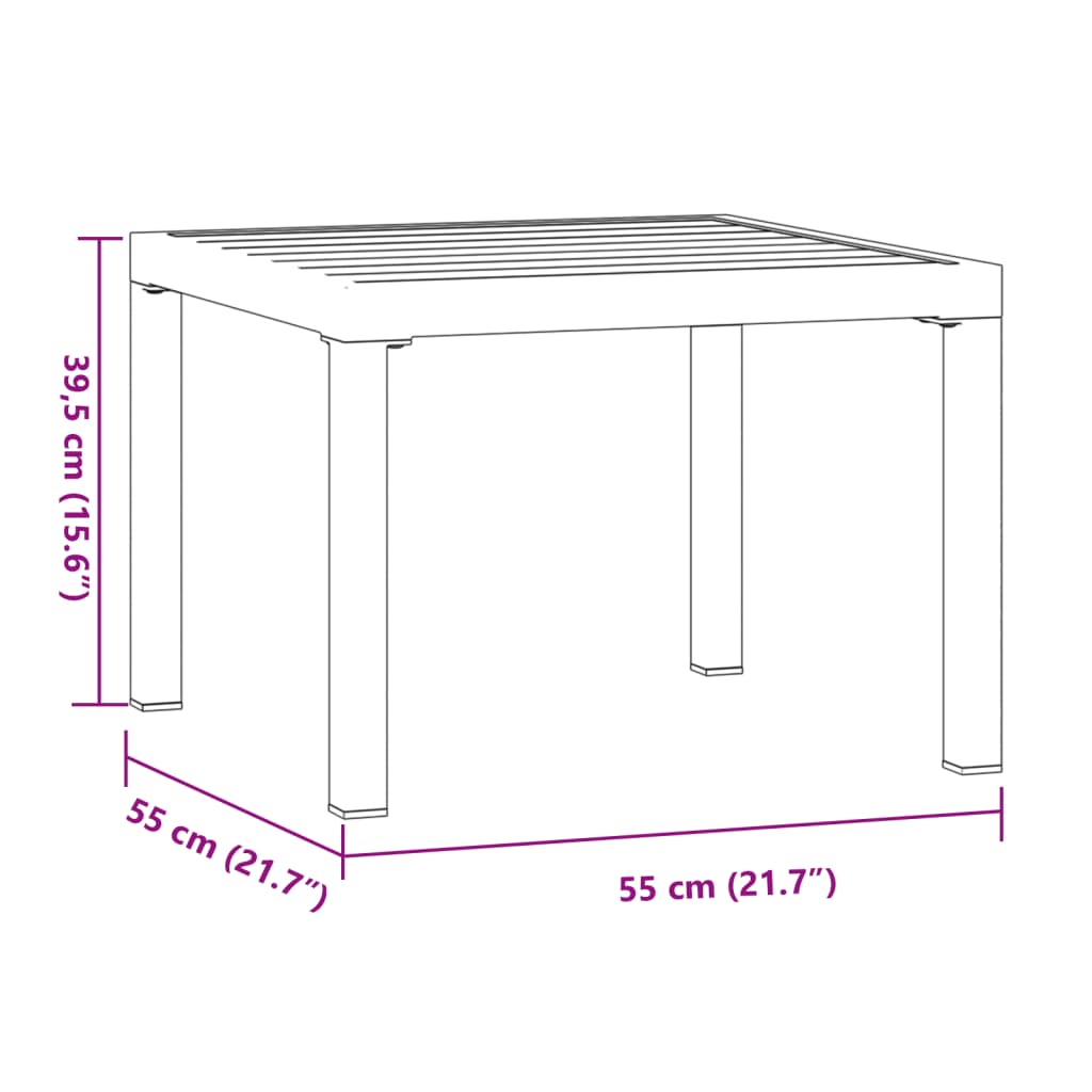 Tuinsalontafel 55x55x39,5 cm gepoedercoat staal zwart is nu te koop bij PeponiXL, paradijselijk wonen!