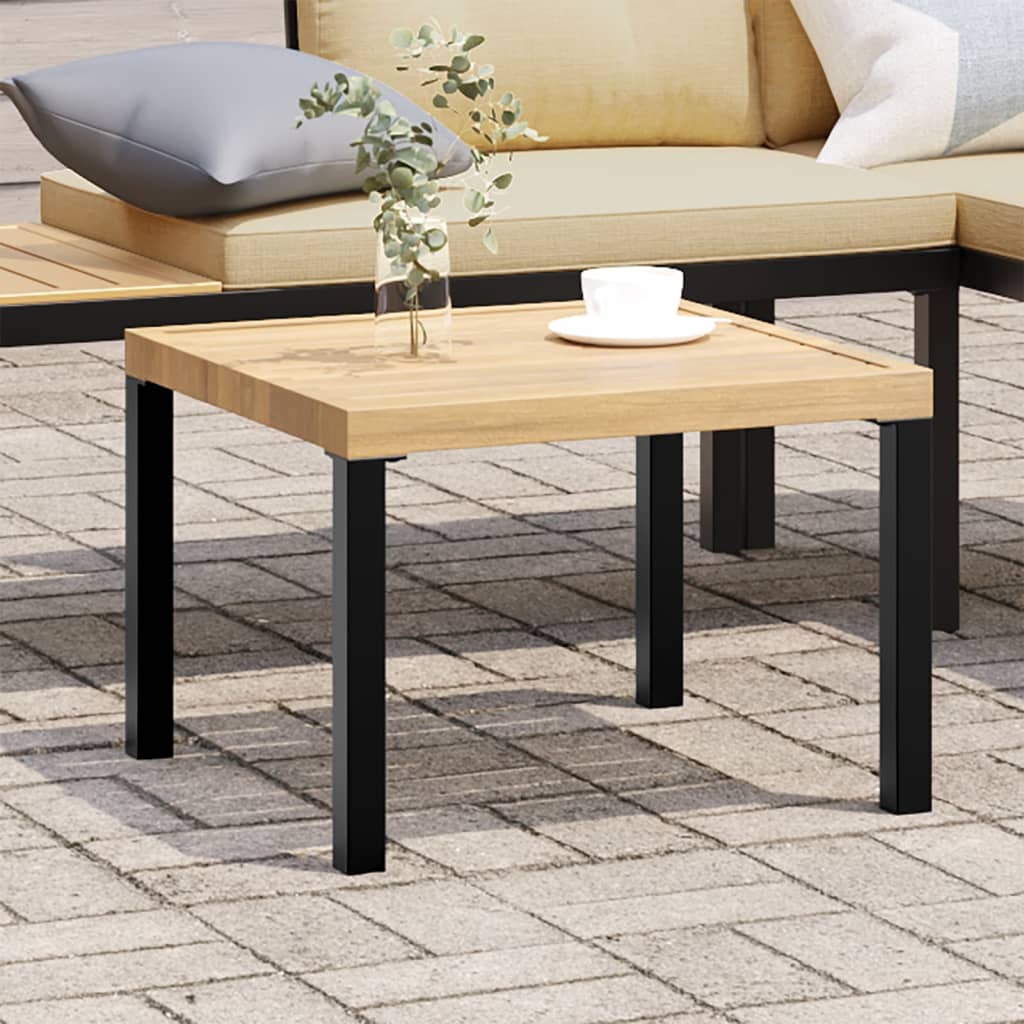 Tuinsalontafel 55x55x39,5 cm gepoedercoat staal zwart is nu te koop bij PeponiXL, paradijselijk wonen!