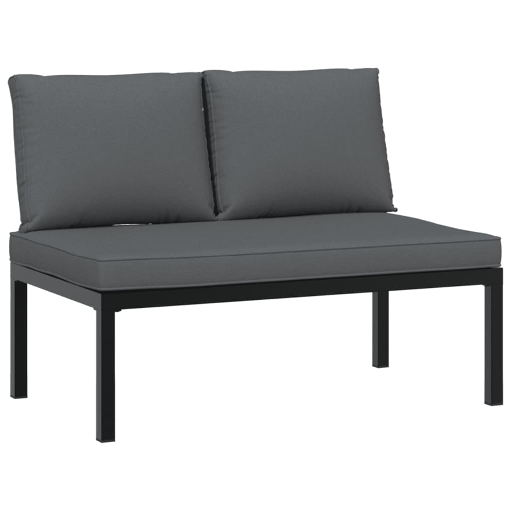 Tuinbank met kussens aluminium zwart is nu te koop bij PeponiXL, paradijselijk wonen!