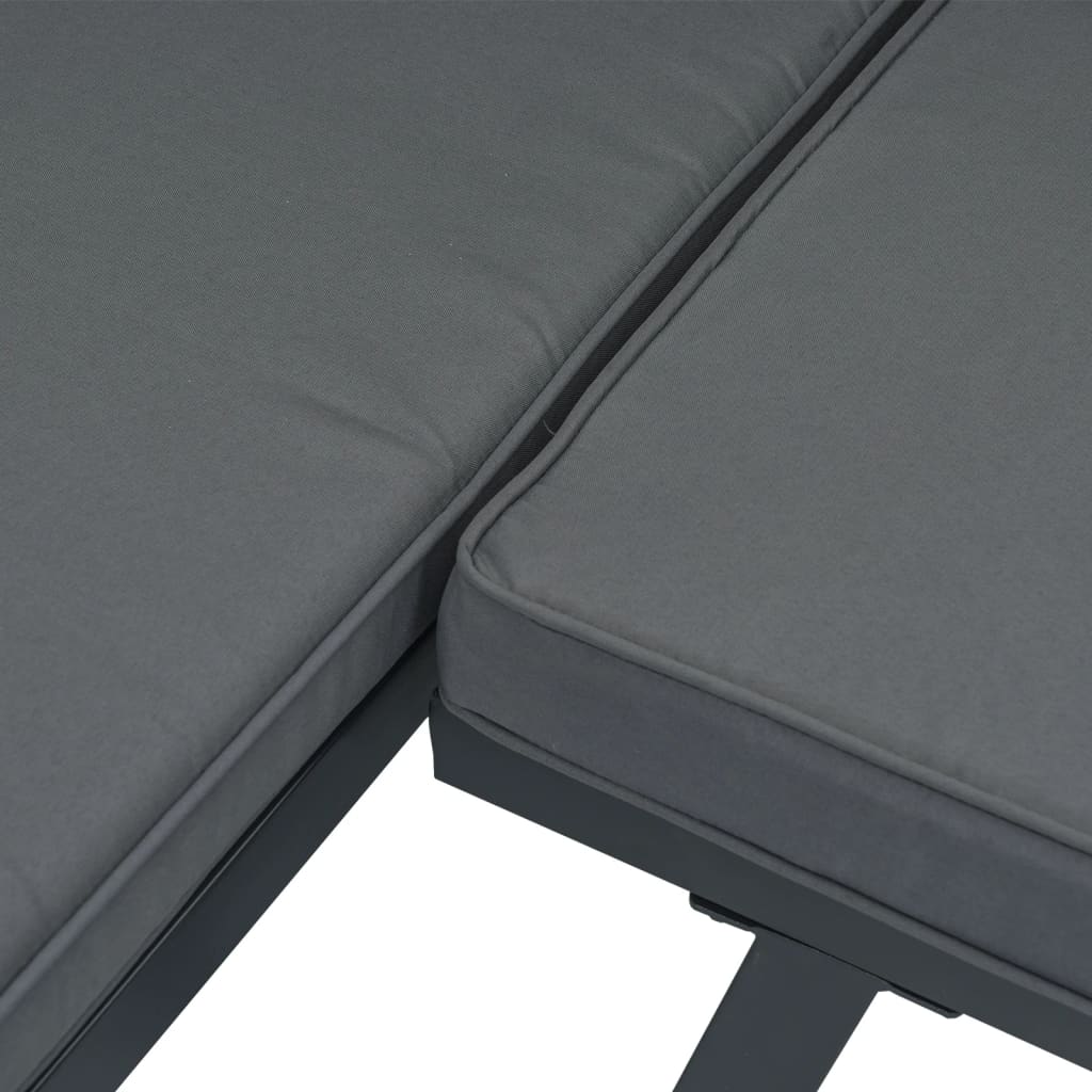 Tuinbank met kussens aluminium zwart is nu te koop bij PeponiXL, paradijselijk wonen!