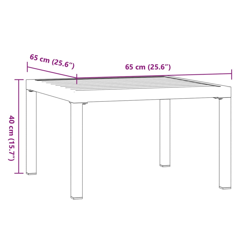 Tuintafel 65x65x40 cm aluminium zwart is nu te koop bij PeponiXL, paradijselijk wonen!