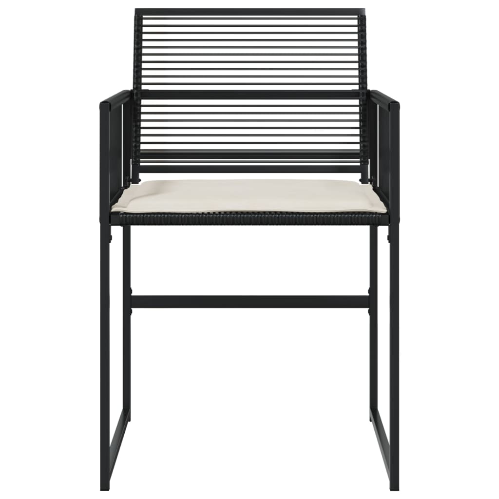 Tuinstoelen 4 st met kussens poly rattan zwart is nu te koop bij PeponiXL, paradijselijk wonen!