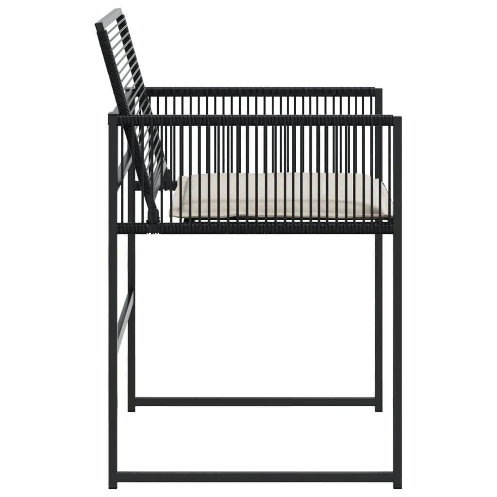 Tuinstoelen 4 st met kussens poly rattan zwart is nu te koop bij PeponiXL, paradijselijk wonen!