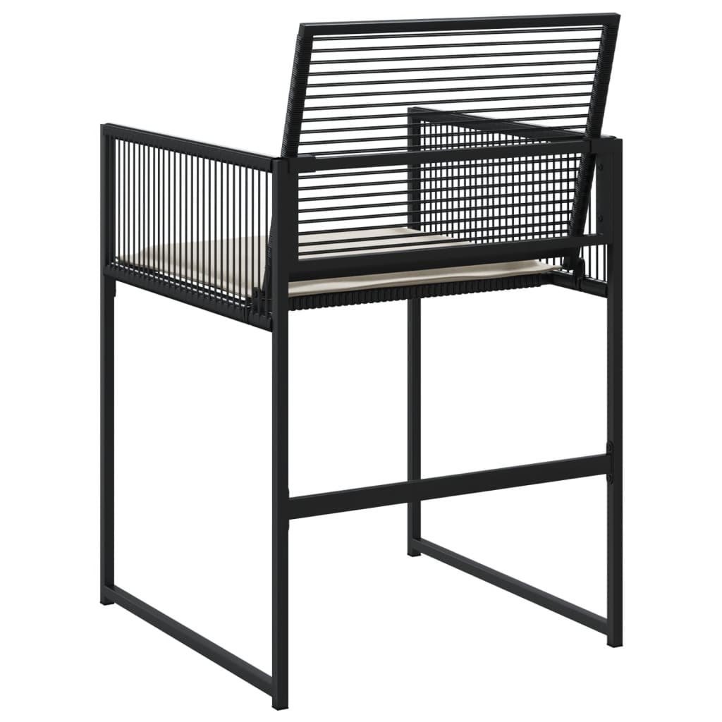 Tuinstoelen 4 st met kussens poly rattan zwart is nu te koop bij PeponiXL, paradijselijk wonen!