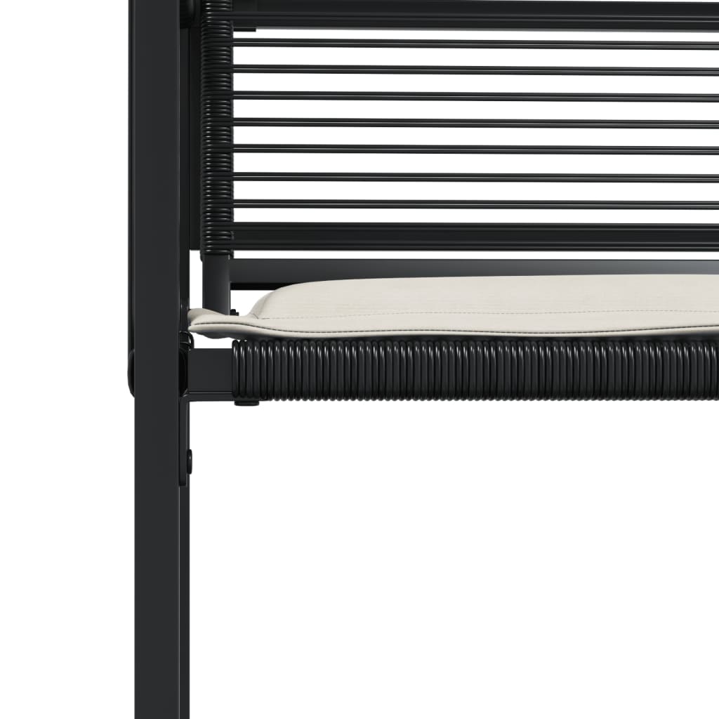 Tuinstoelen 4 st met kussens poly rattan zwart is nu te koop bij PeponiXL, paradijselijk wonen!