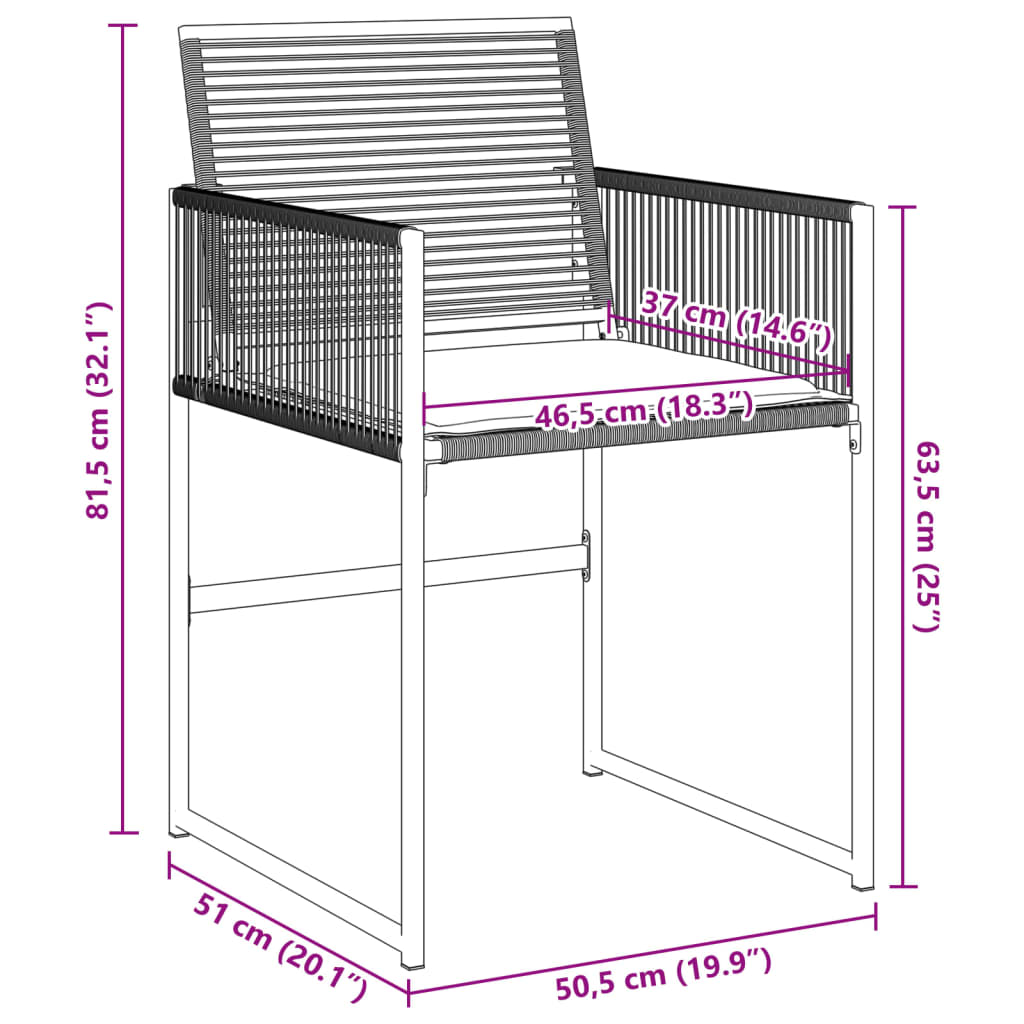 Tuinstoelen 4 st met kussens poly rattan zwart is nu te koop bij PeponiXL, paradijselijk wonen!