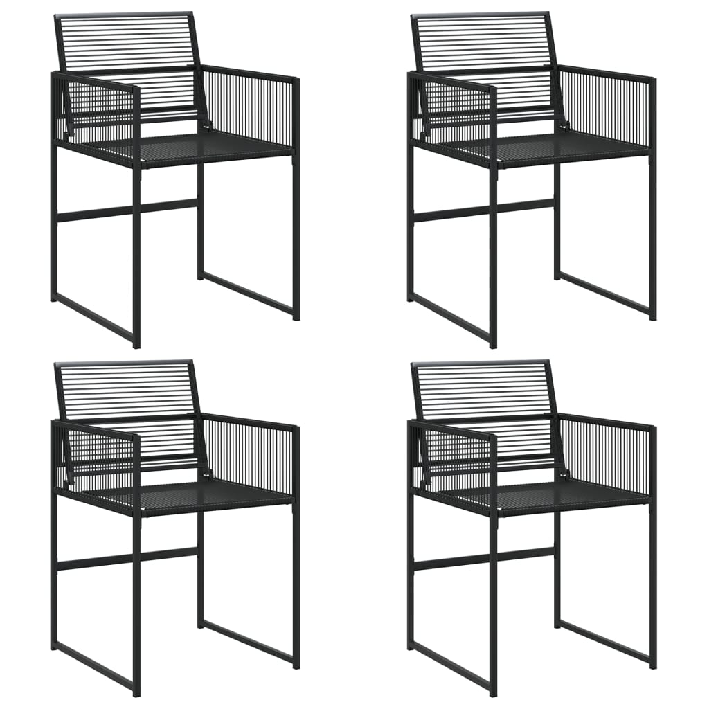 Tuinstoelen 4 st poly rattan zwart is nu te koop bij PeponiXL, paradijselijk wonen!