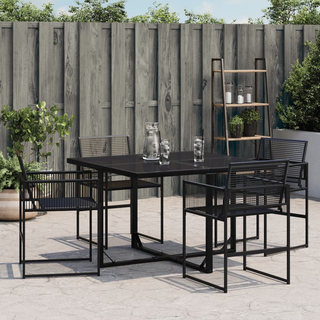 Tuinstoelen 4 st poly rattan zwart is nu te koop bij PeponiXL, paradijselijk wonen!