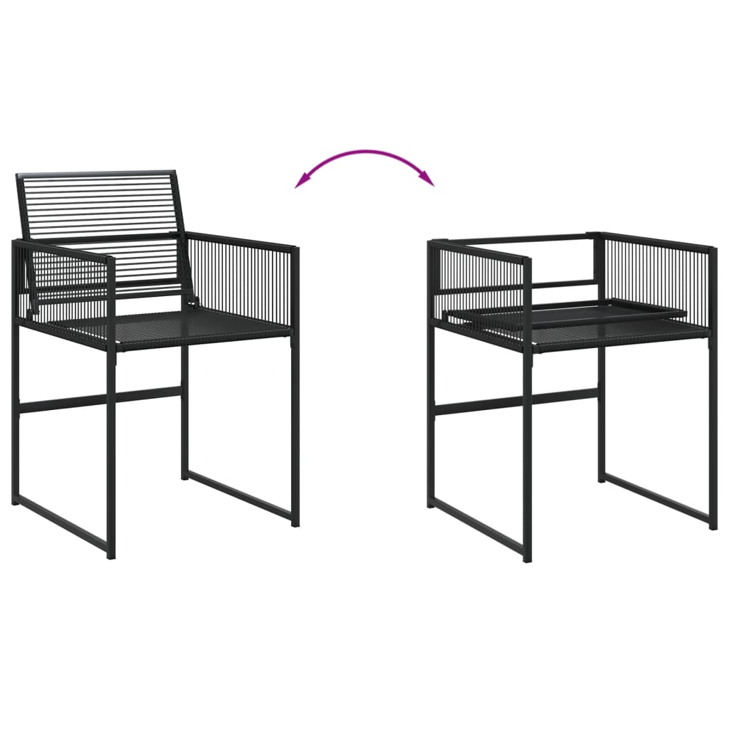 Tuinstoelen 4 st poly rattan zwart is nu te koop bij PeponiXL, paradijselijk wonen!