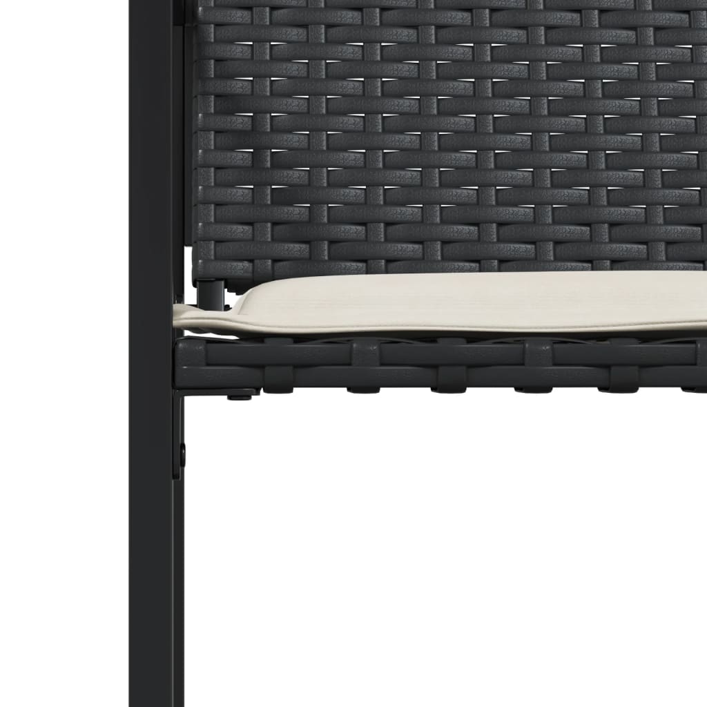 Tuinstoelen 4 st met kussens poly rattan zwart is nu te koop bij PeponiXL, paradijselijk wonen!
