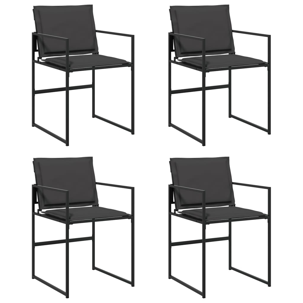 Tuinstoelen 4 st met kussens staal en textileen zwart is nu te koop bij PeponiXL, paradijselijk wonen!