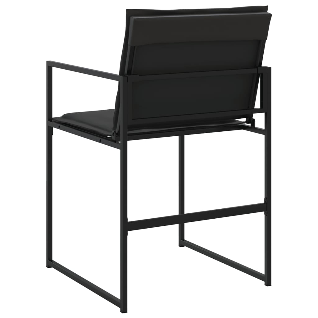 Tuinstoelen 4 st met kussens staal en textileen zwart is nu te koop bij PeponiXL, paradijselijk wonen!