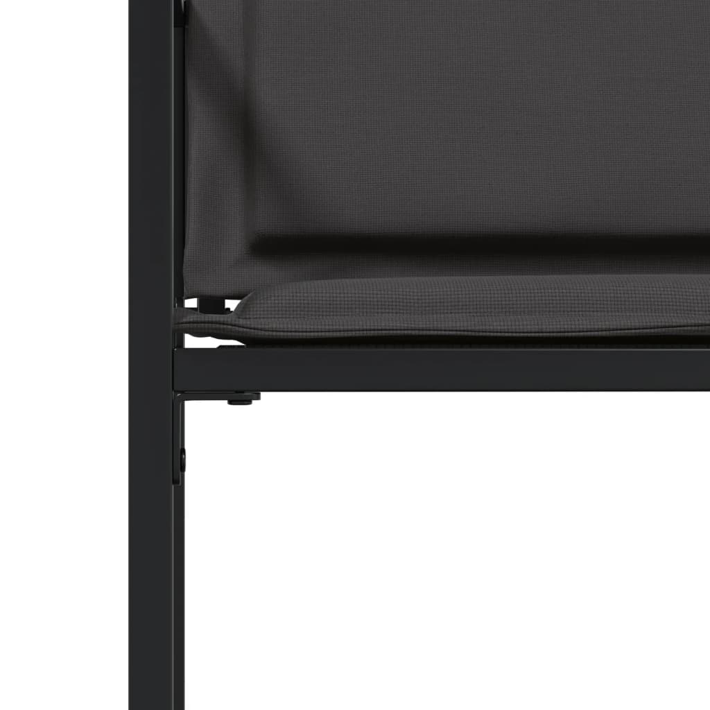 Tuinstoelen 4 st met kussens staal en textileen zwart is nu te koop bij PeponiXL, paradijselijk wonen!