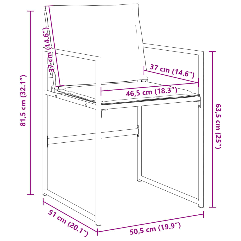 Tuinstoelen 4 st met kussens staal en textileen zwart is nu te koop bij PeponiXL, paradijselijk wonen!