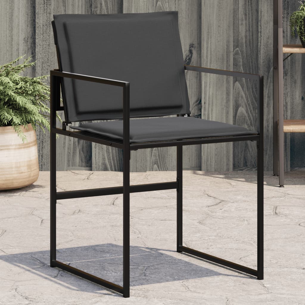 Tuinstoelen 4 st met kussens staal en textileen zwart is nu te koop bij PeponiXL, paradijselijk wonen!