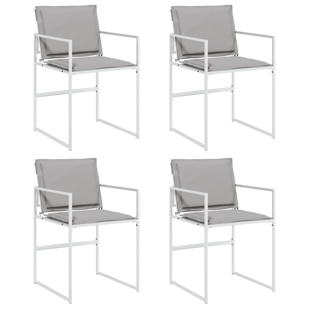 Tuinstoelen 4 st met kussens staal en textileen wit is nu te koop bij PeponiXL, paradijselijk wonen!