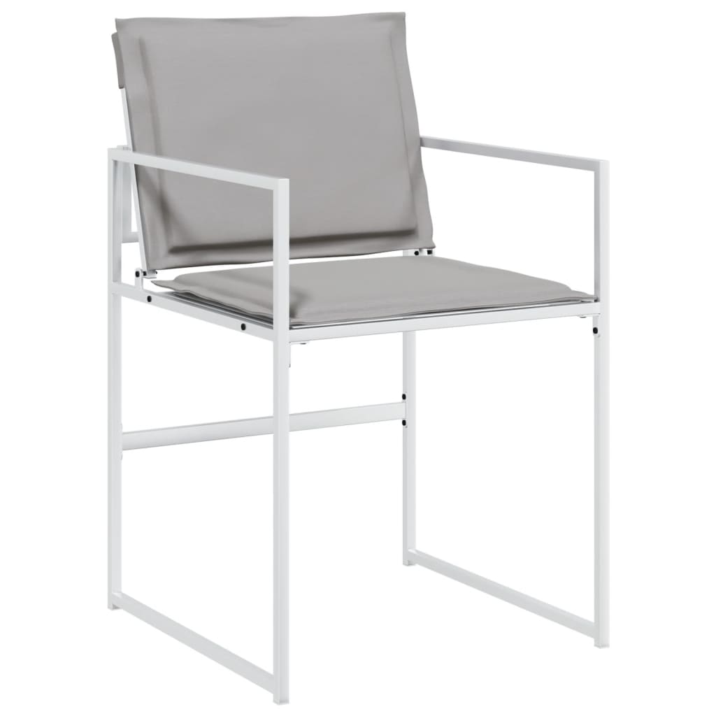 Tuinstoelen 4 st met kussens staal en textileen wit is nu te koop bij PeponiXL, paradijselijk wonen!