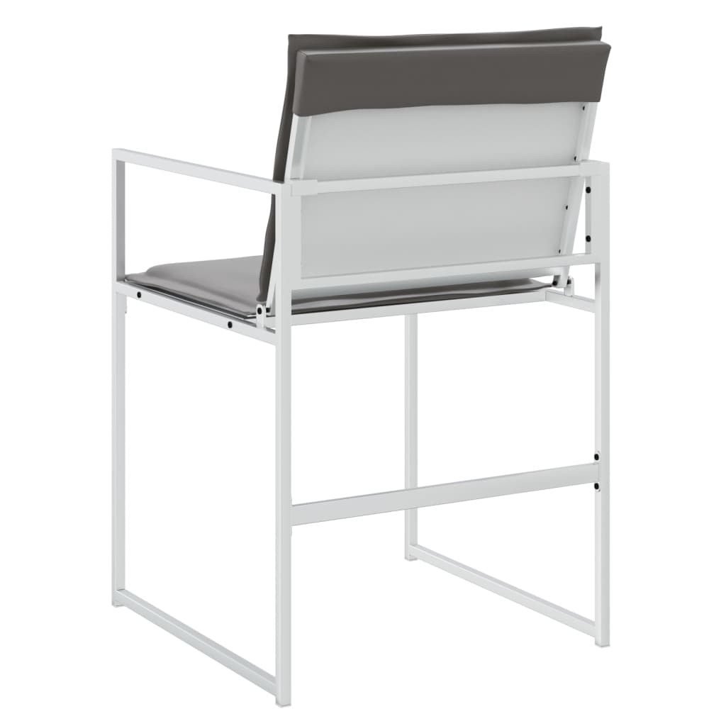 Tuinstoelen 4 st met kussens staal en textileen wit is nu te koop bij PeponiXL, paradijselijk wonen!
