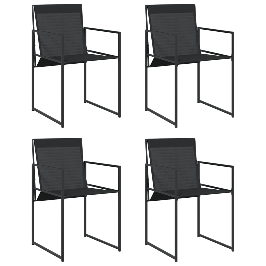 Tuinstoelen 4 st staal en textileen zwart is nu te koop bij PeponiXL, paradijselijk wonen!