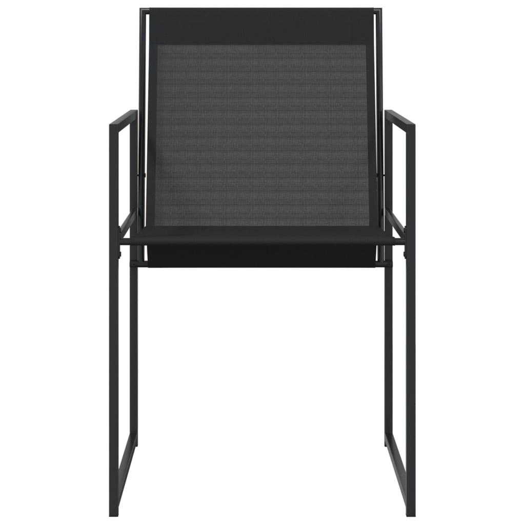 Tuinstoelen 4 st staal en textileen zwart is nu te koop bij PeponiXL, paradijselijk wonen!