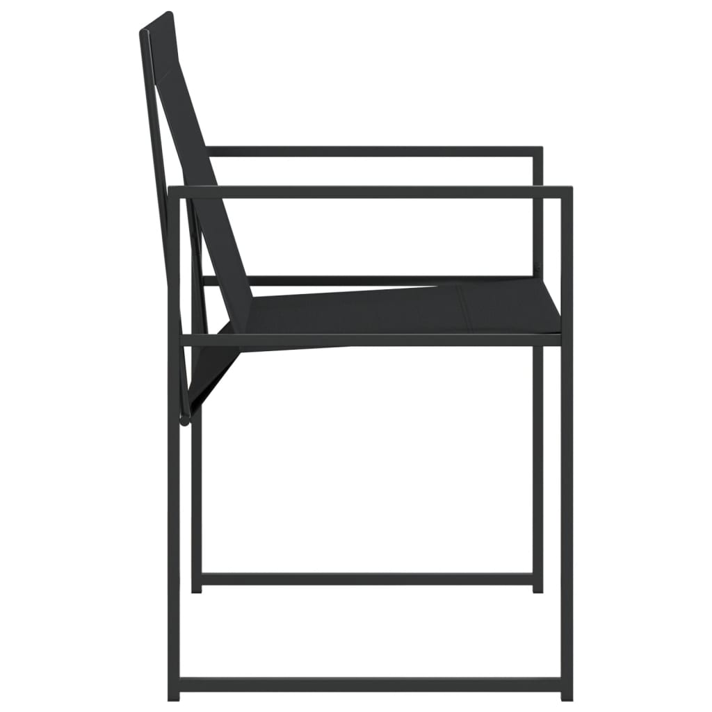 Tuinstoelen 4 st staal en textileen zwart is nu te koop bij PeponiXL, paradijselijk wonen!