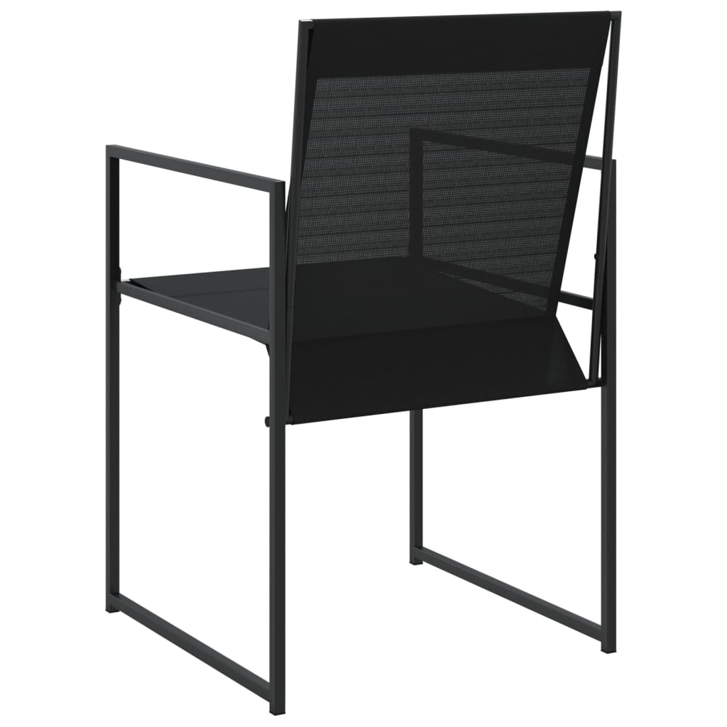 Tuinstoelen 4 st staal en textileen zwart is nu te koop bij PeponiXL, paradijselijk wonen!
