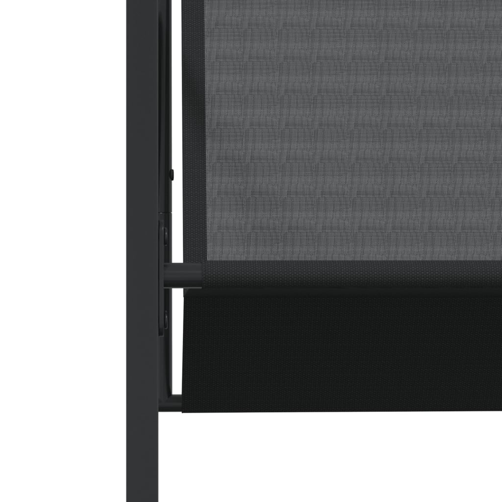 Tuinstoelen 4 st staal en textileen zwart is nu te koop bij PeponiXL, paradijselijk wonen!
