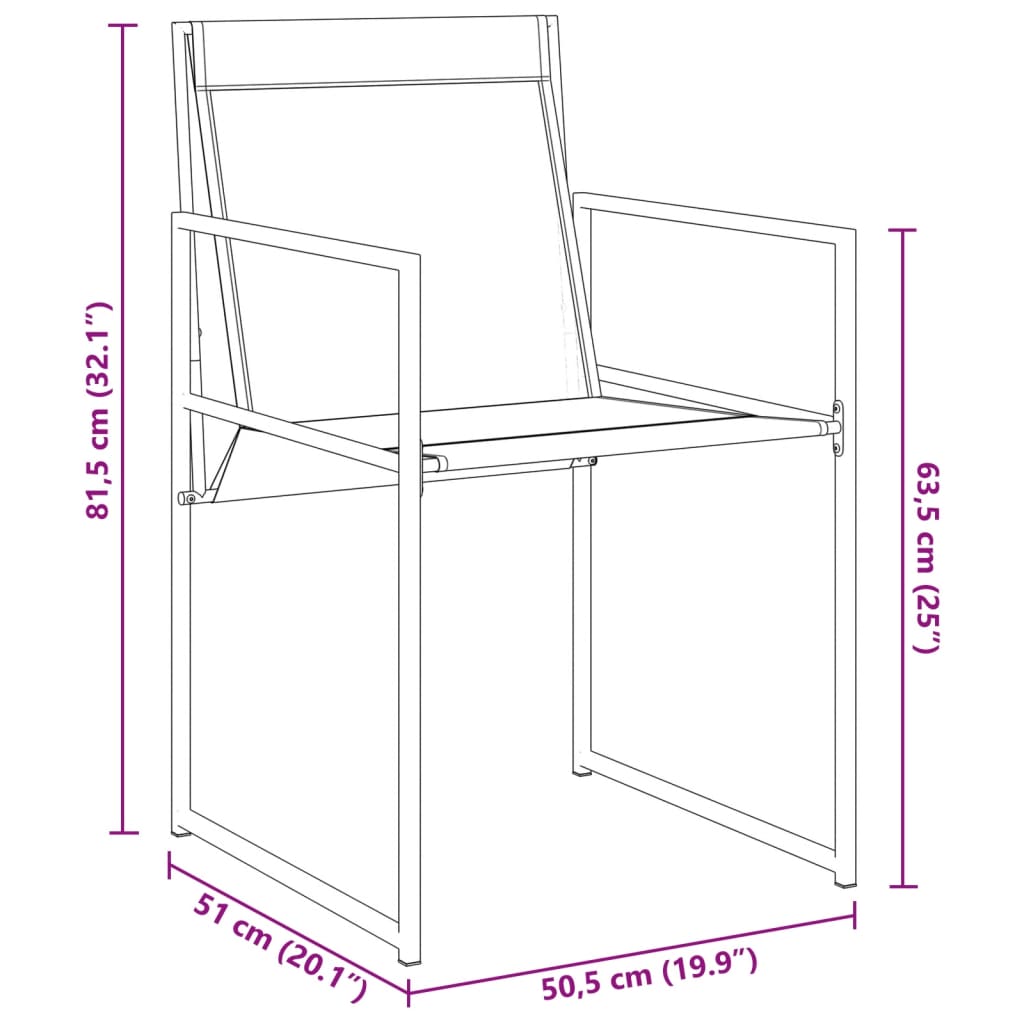 Tuinstoelen 4 st staal en textileen zwart is nu te koop bij PeponiXL, paradijselijk wonen!
