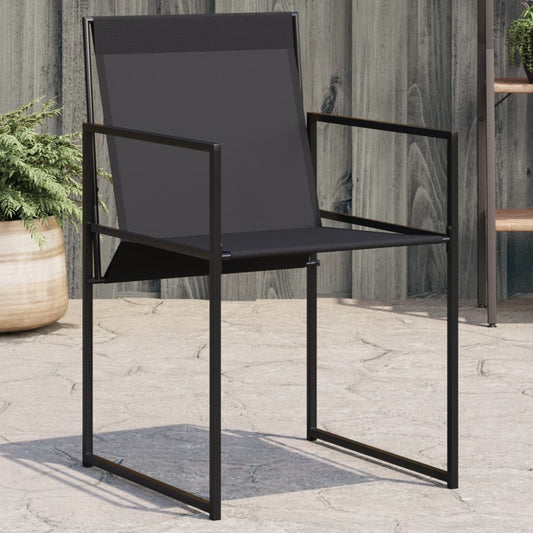 Tuinstoelen 4 st staal en textileen zwart is nu te koop bij PeponiXL, paradijselijk wonen!