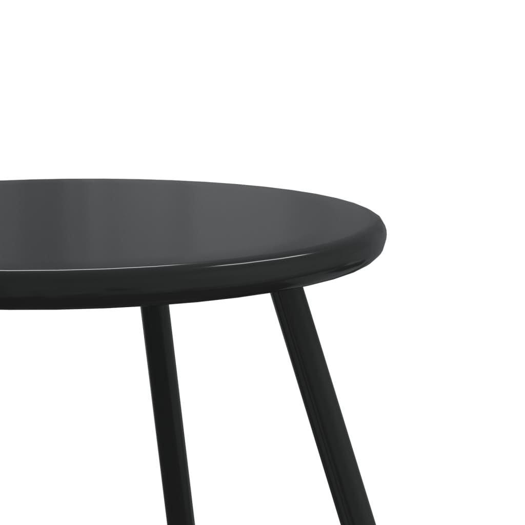Tuintafeltjes 2 st rond gepoedercoat staal zwart is nu te koop bij PeponiXL, paradijselijk wonen!