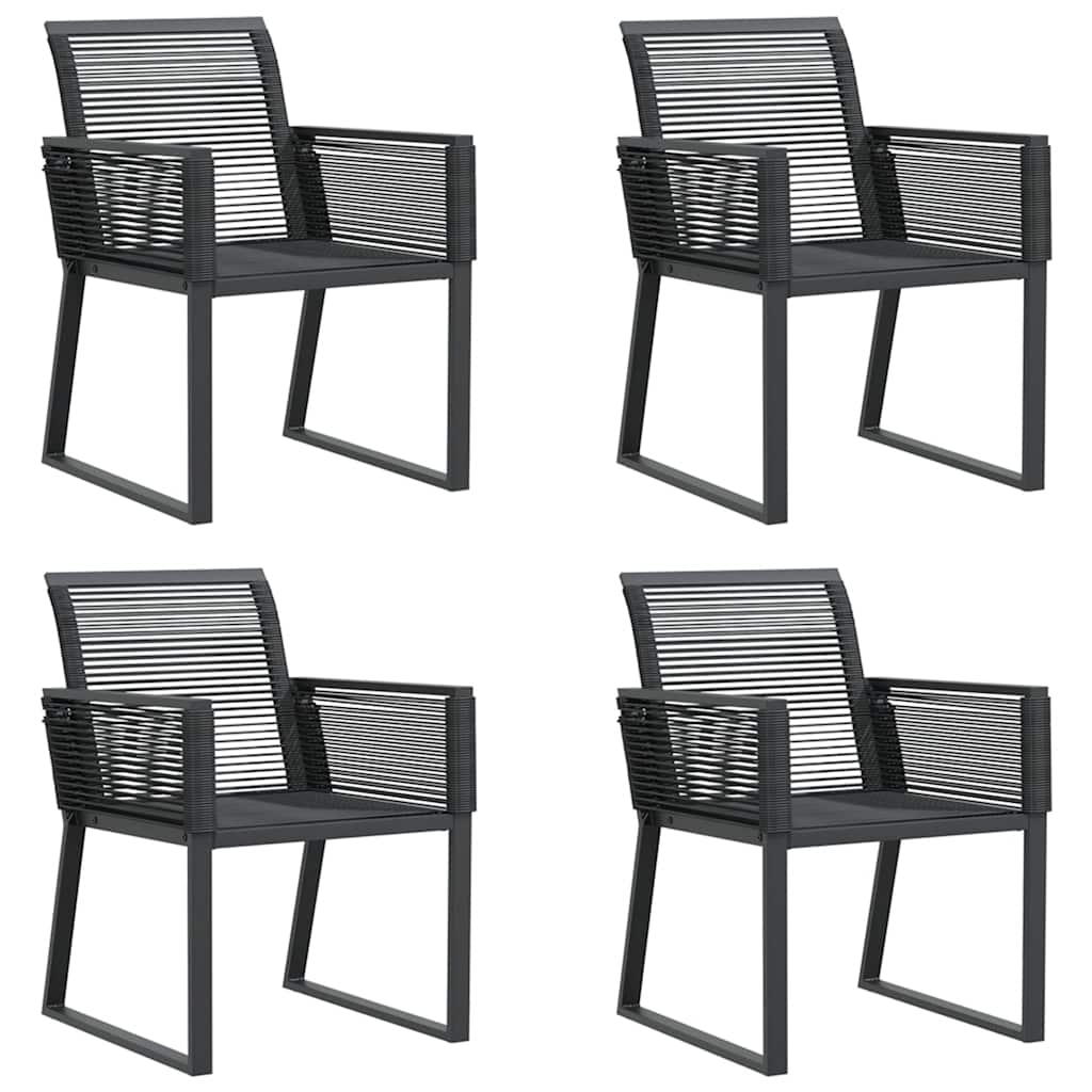 Tuinstoelen 4 st poly rattan zwart is nu te koop bij PeponiXL, paradijselijk wonen!