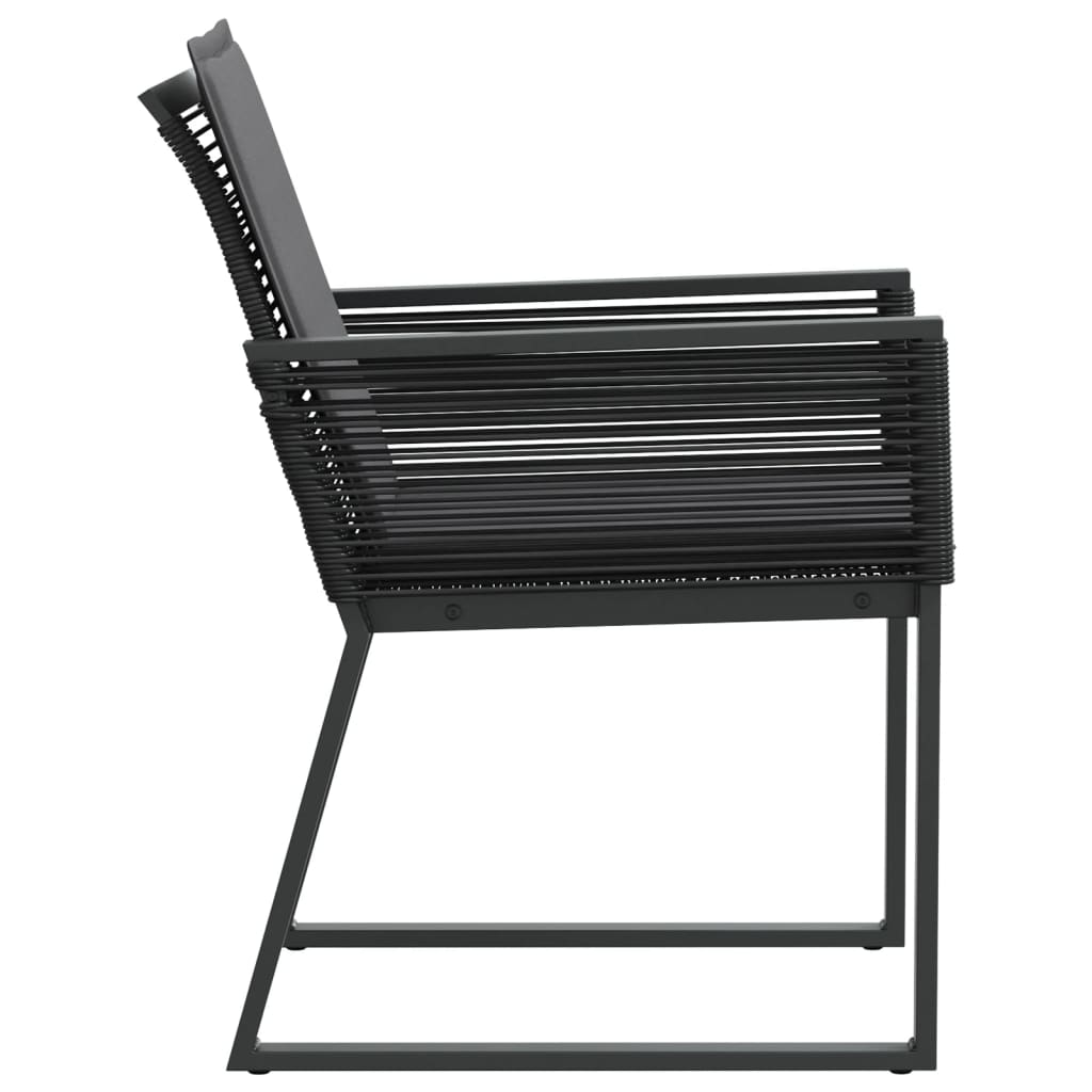 Tuinstoelen 4 st met kussens poly rattan zwart is nu te koop bij PeponiXL, paradijselijk wonen!