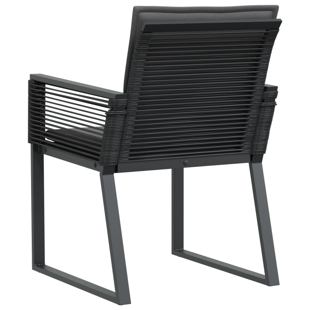 Tuinstoelen 4 st met kussens poly rattan zwart is nu te koop bij PeponiXL, paradijselijk wonen!