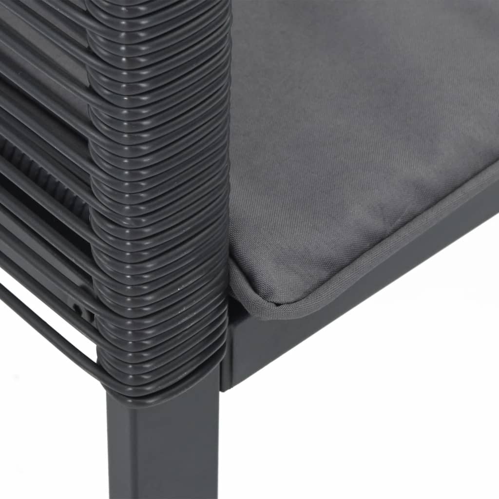Tuinstoelen 4 st met kussens poly rattan zwart is nu te koop bij PeponiXL, paradijselijk wonen!
