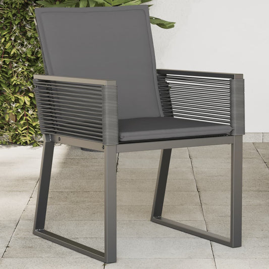 Tuinstoelen 4 st met kussens poly rattan zwart is nu te koop bij PeponiXL, paradijselijk wonen!