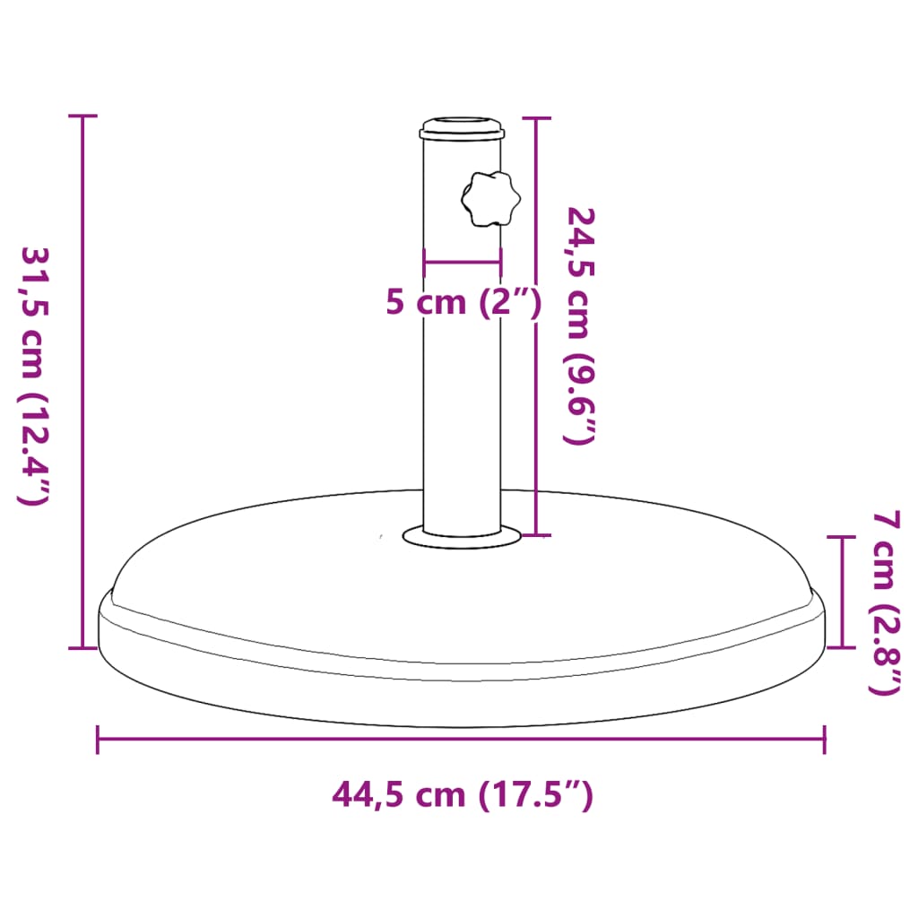 Parasolvoet voor stokken van Ø32/35/38 mm 15 kg rond is nu te koop bij PeponiXL, paradijselijk wonen!