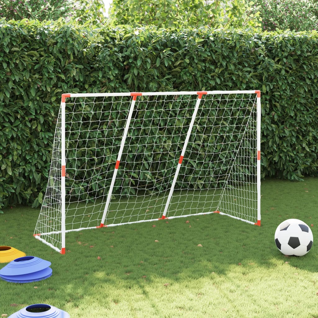 Kindervoetbaldoel met ballen 2-in-1 184x64x124 cm wit is nu te koop bij PeponiXL, paradijselijk wonen!