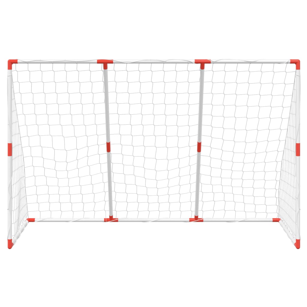 Kindervoetbaldoel met ballen 2-in-1 184x64x124 cm wit is nu te koop bij PeponiXL, paradijselijk wonen!
