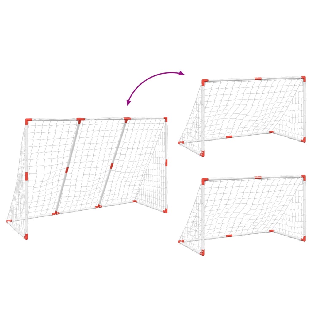 Kindervoetbaldoel met ballen 2-in-1 184x64x124 cm wit is nu te koop bij PeponiXL, paradijselijk wonen!