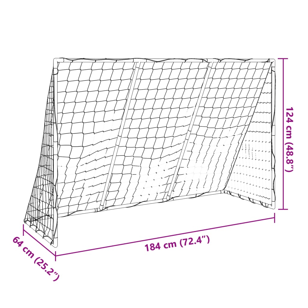 Kindervoetbaldoel met ballen 2-in-1 184x64x124 cm wit is nu te koop bij PeponiXL, paradijselijk wonen!