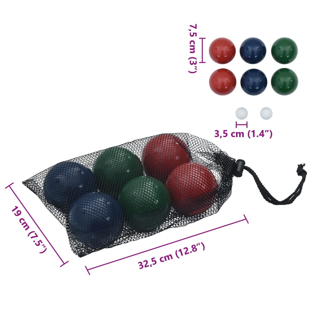 8-delige Jeu de boules ballenset en draagtas massief grenenhout is nu te koop bij PeponiXL, paradijselijk wonen!