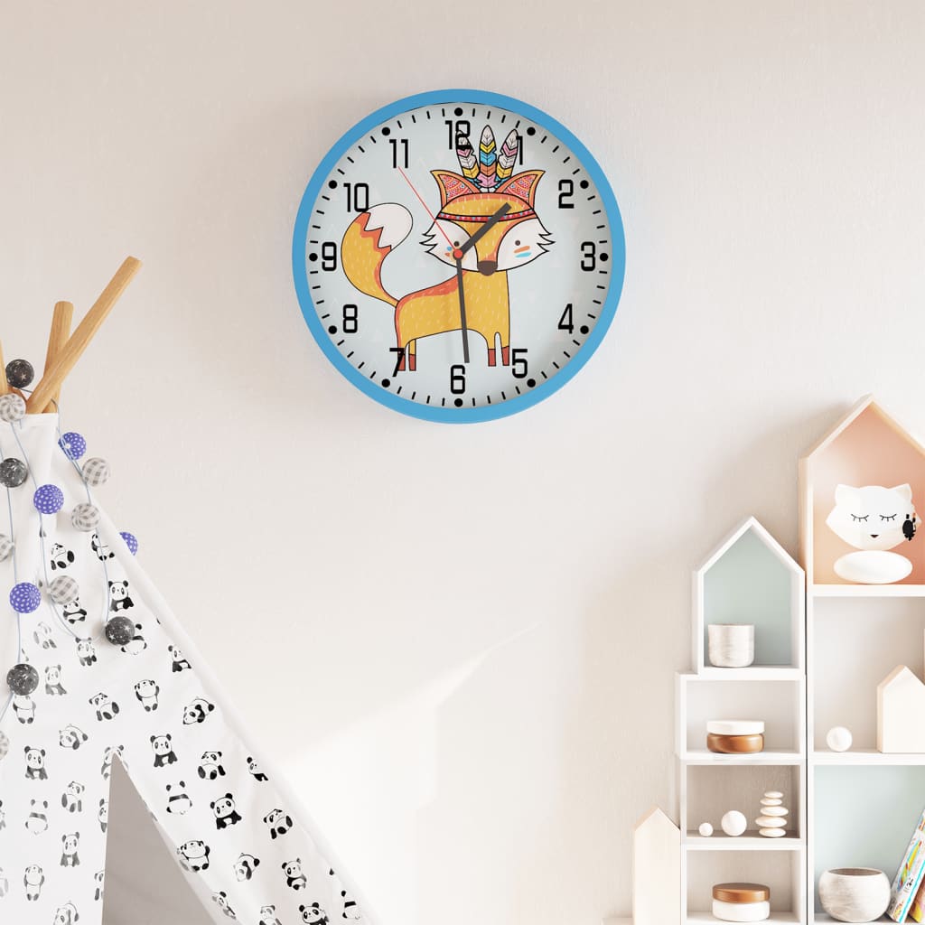 Wandklok Ø25,5 cm polystyreen en glas blauw is nu te koop bij PeponiXL, paradijselijk wonen!