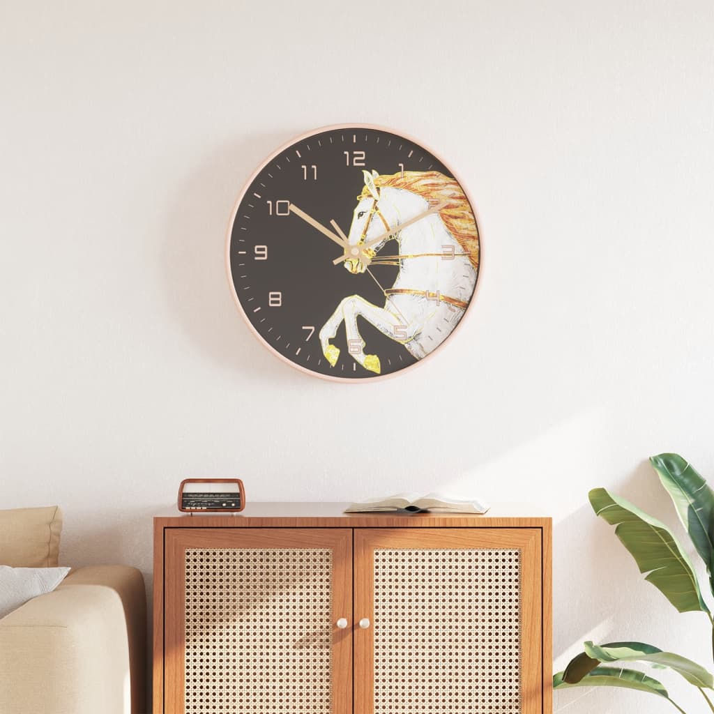 Wandklok Ø29,5 cm polystyreen en glas goudkleurig en wit is nu te koop bij PeponiXL, paradijselijk wonen!