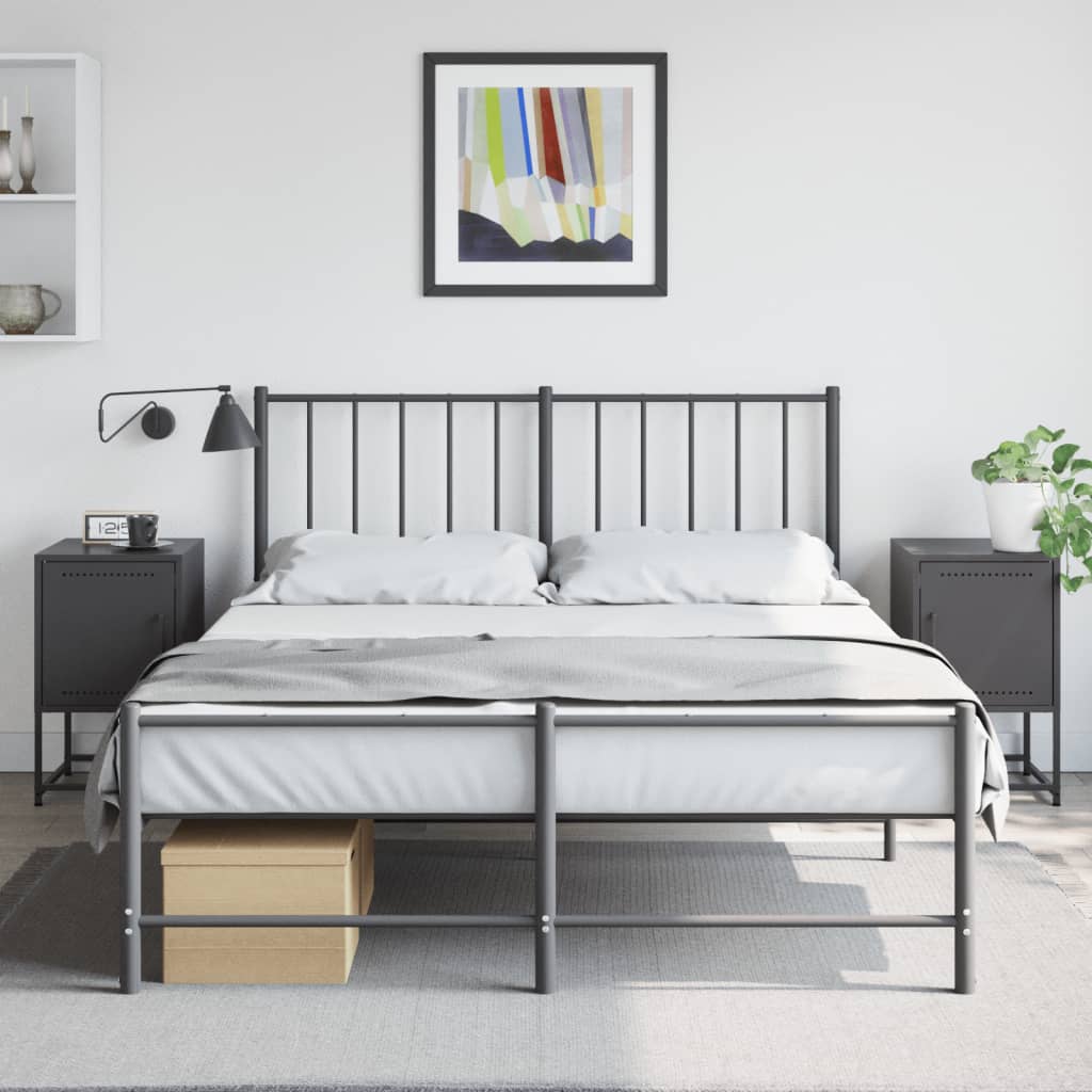 Nachtkastjes 2 st 36x39x60,5 cm staal zwart is nu te koop bij PeponiXL, paradijselijk wonen!